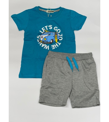 חליפת בנים (2-10) FOCUS טורקיז\כחול\אדום