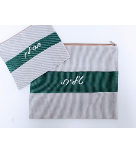 נרתיק קורדרוי ירוק אפור