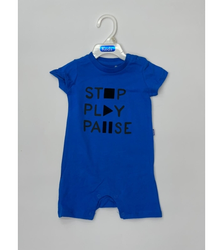 אוברול בייבי בנים 3M-24M כחול\צהוב 