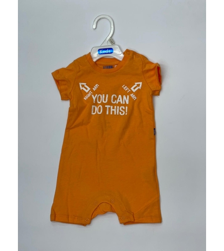 אוברול בייבי בנים 3M-24M כתום\אפור 