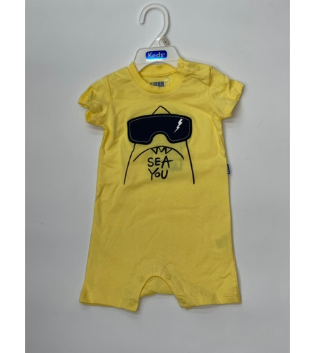 אוברול בייבי בנים 3M-24M צהוב\שחור 