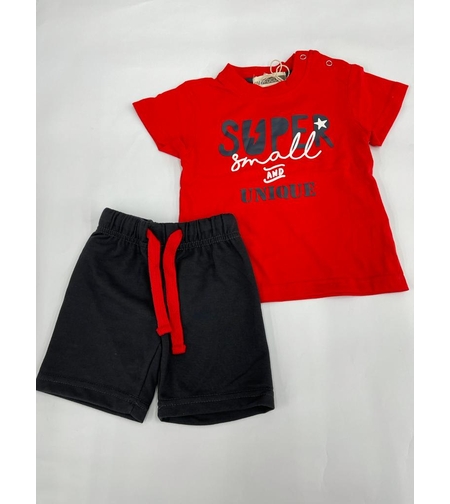 חליפת בייבי בנים 100% כותנה FOCUS (אדום\כחול\שחור) 