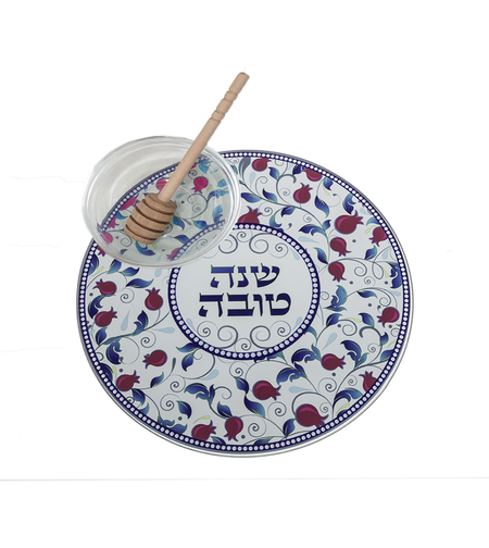 Set for serving apple in unbreakable glass honey 19 cm