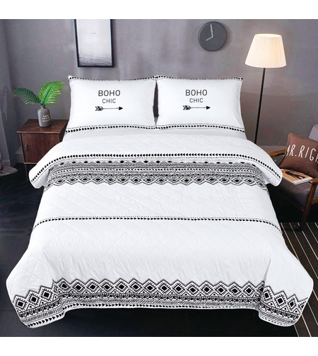 מצעי בוהו שיק לבן 180/200