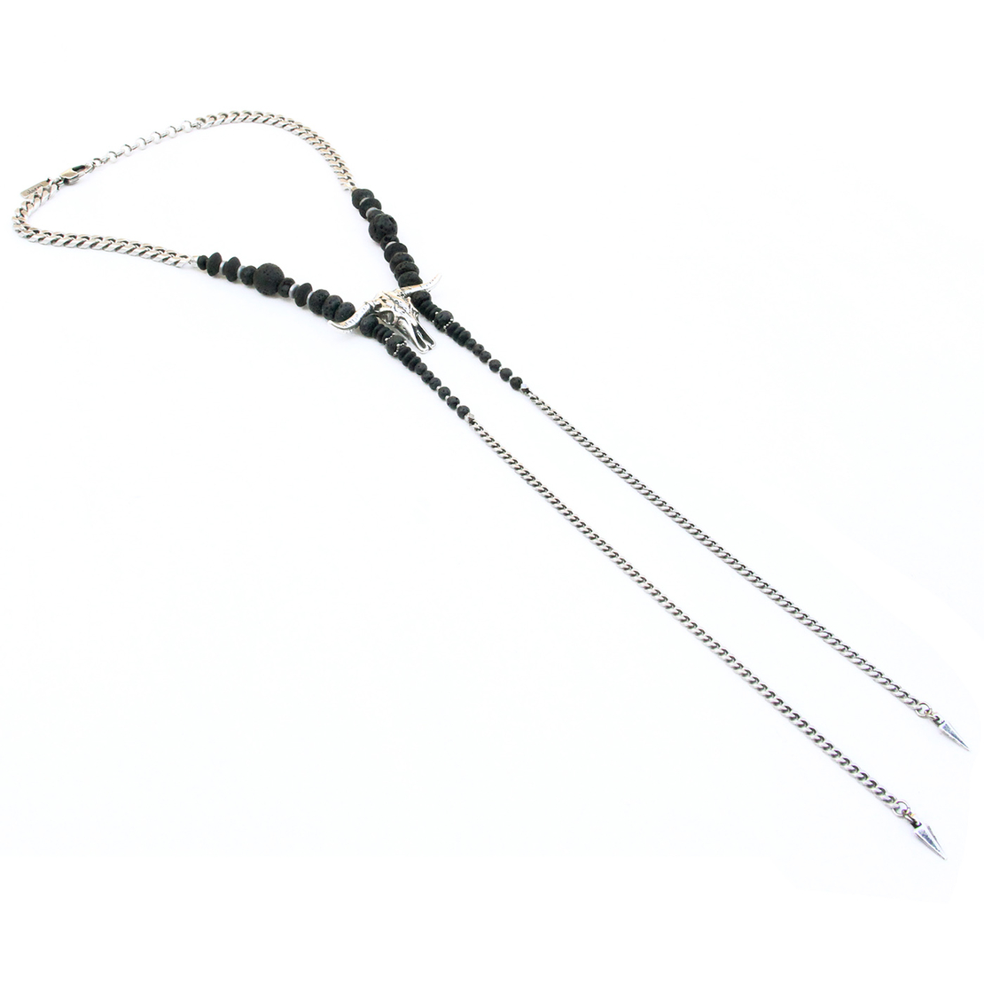 שרשרת שור וולטייר -  שחור, כסף