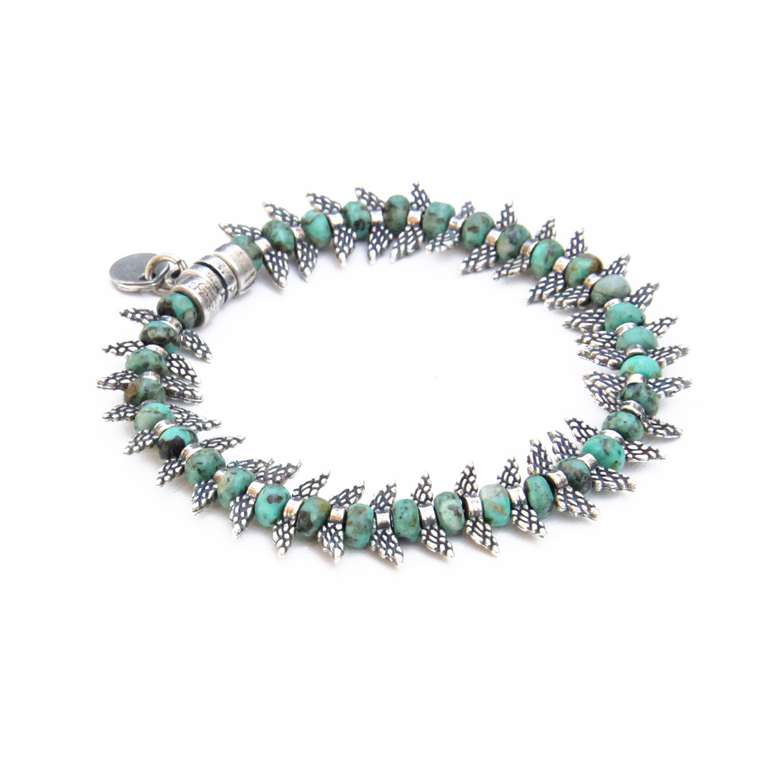 קומבינציית צמידים - טורקיז כסף