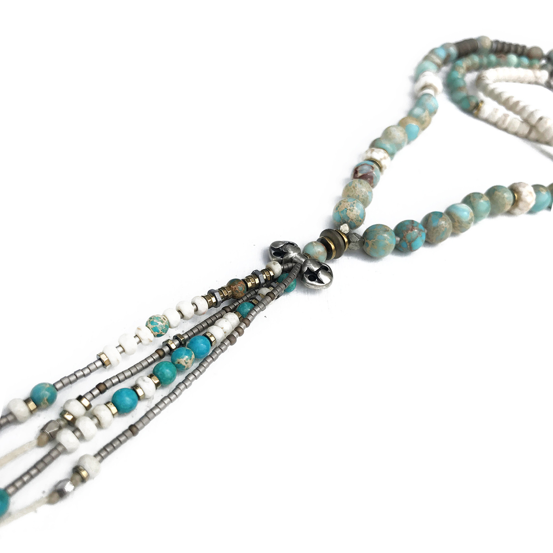 שרשרת בוהו פרנזים - טורקיז