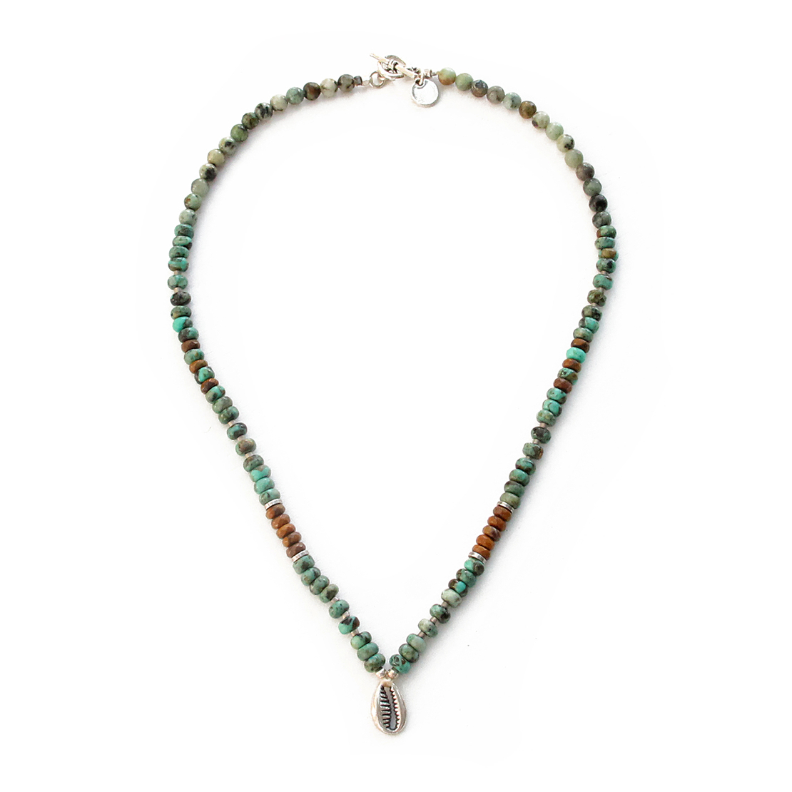 שרשרת קונכייה ילדים - טורקיז וכסף