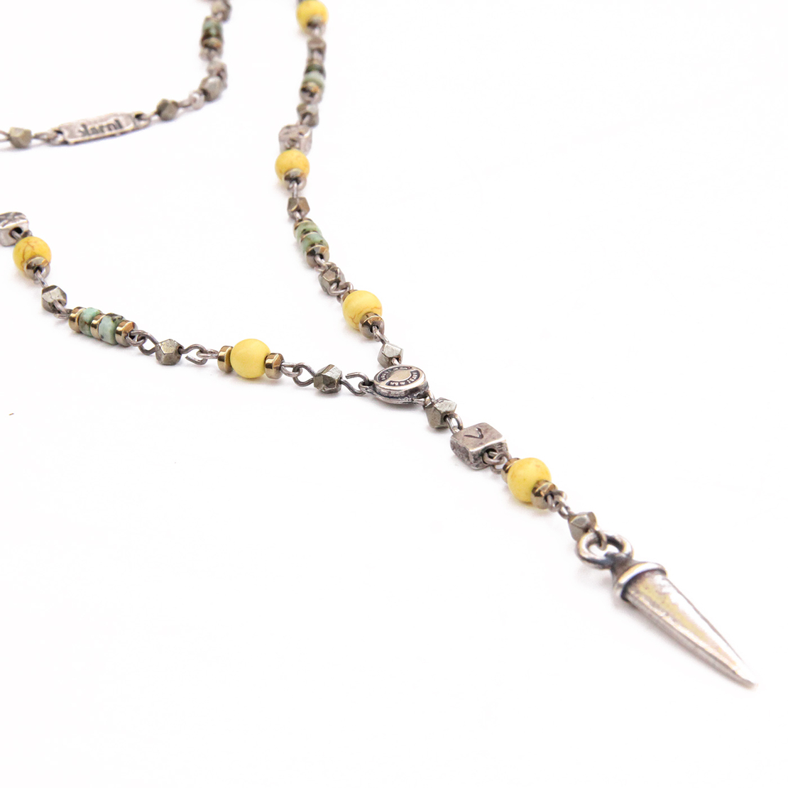 שרשרת שמיניות גברים - צהוב, טורקיז, כסף