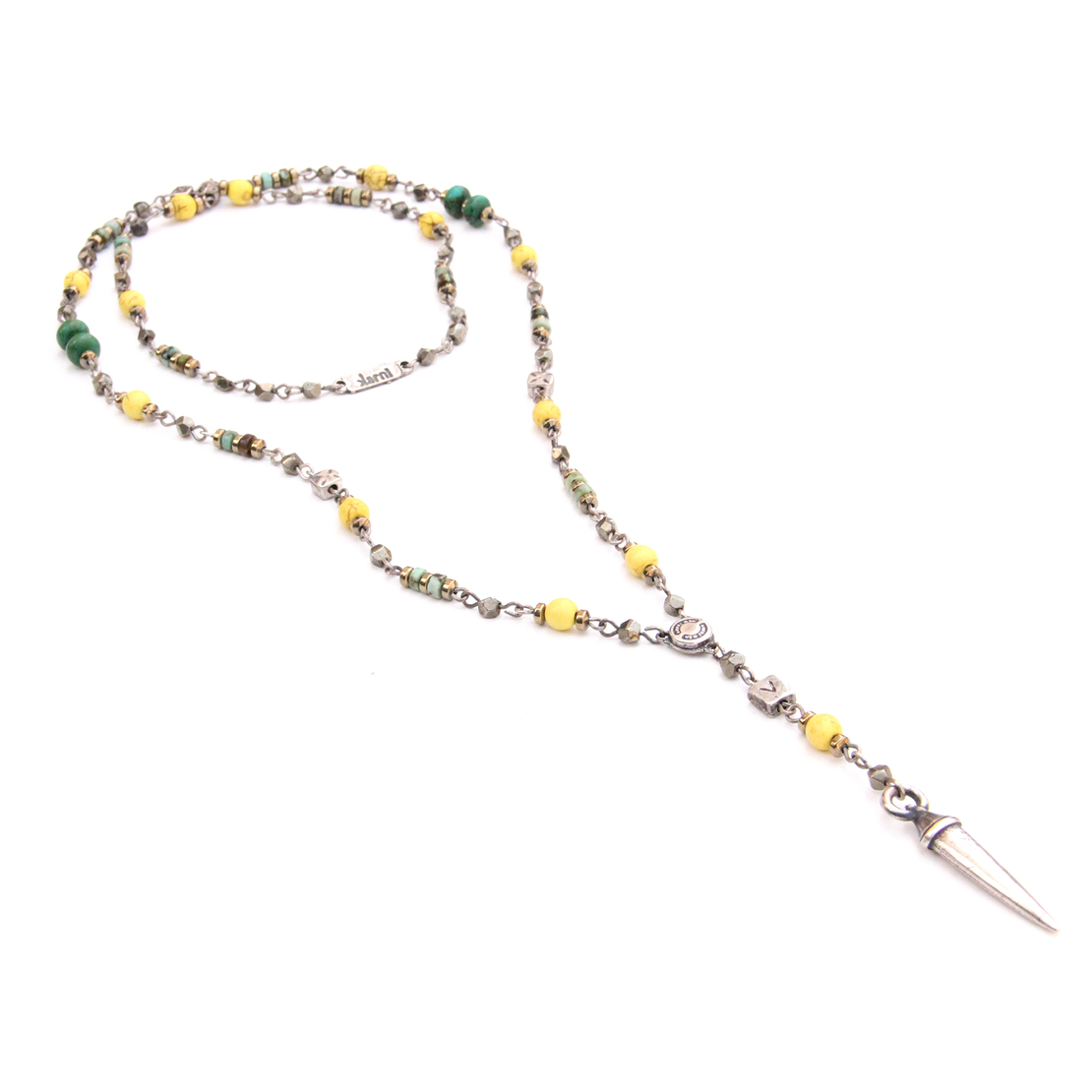 שרשרת שמיניות גברים - צהוב, טורקיז, כסף