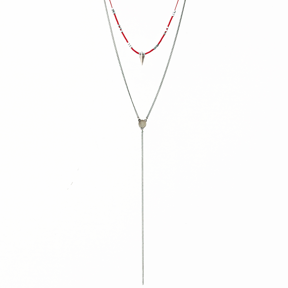 שרשרת רוקי - אדום כסף