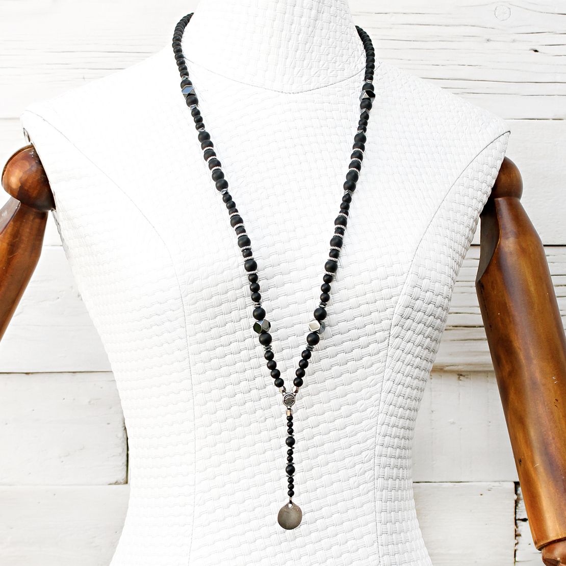שרשרת בוהו - שחור, כסף