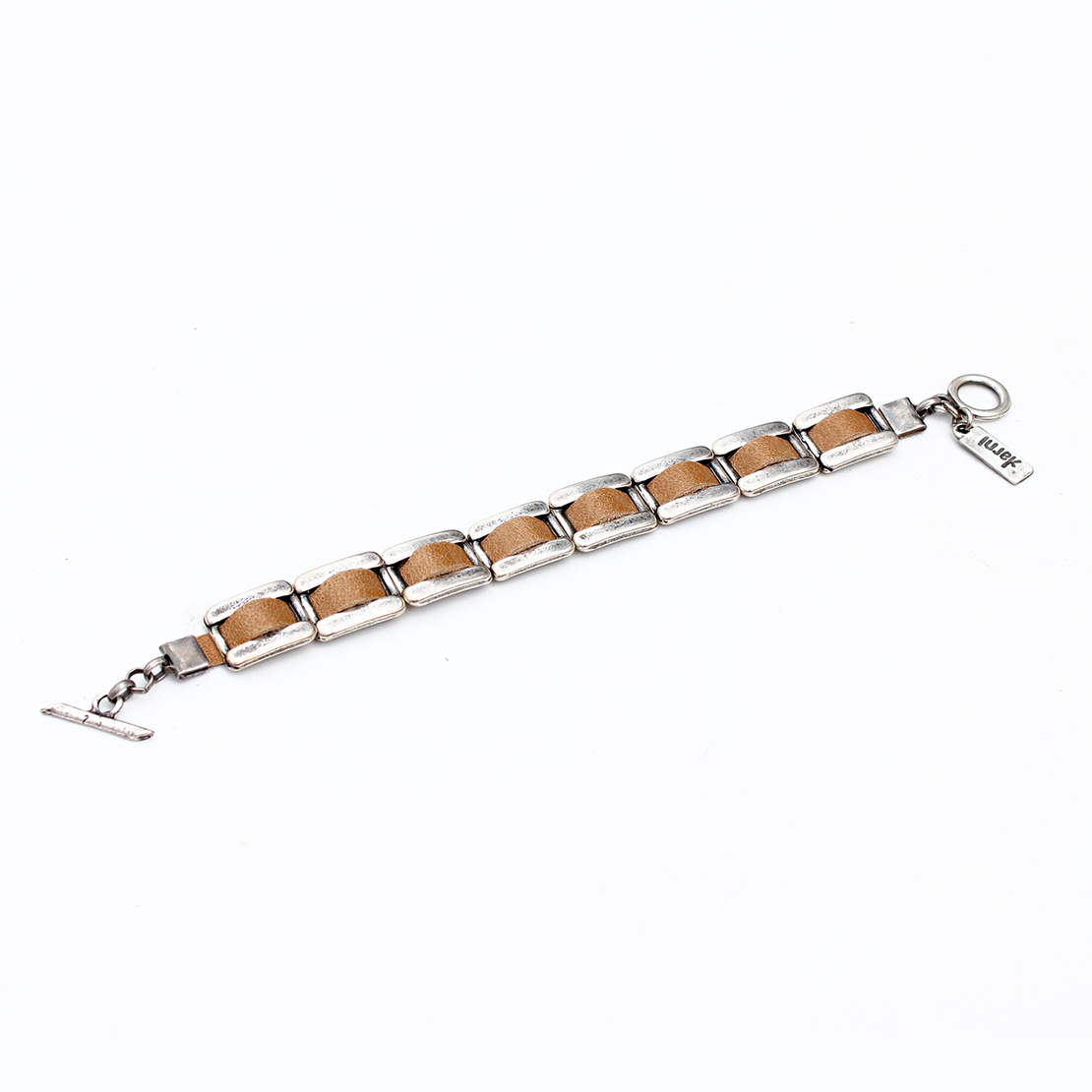 צמיד H - חום, כסף