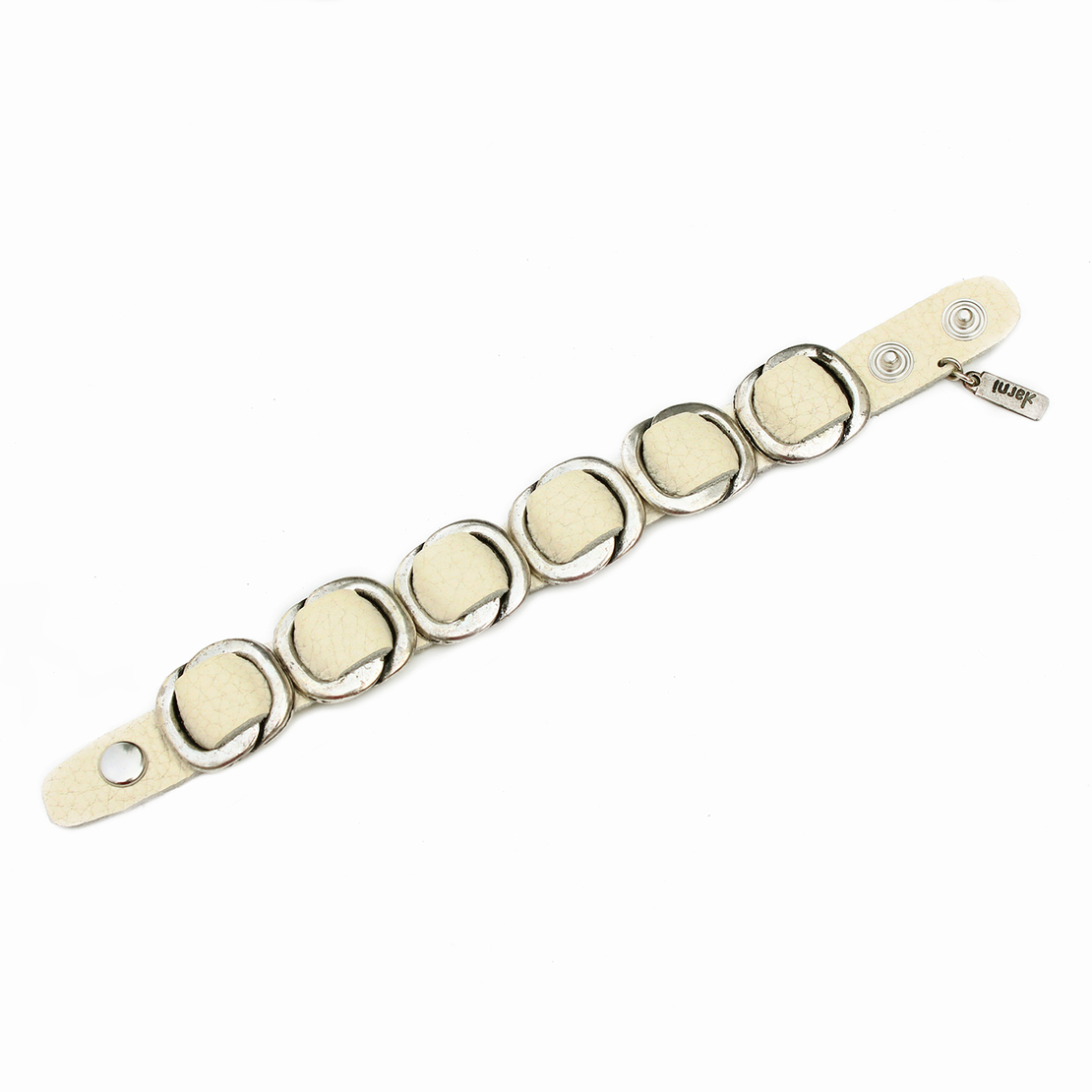 צמיד שושנים - שמנת, כסף