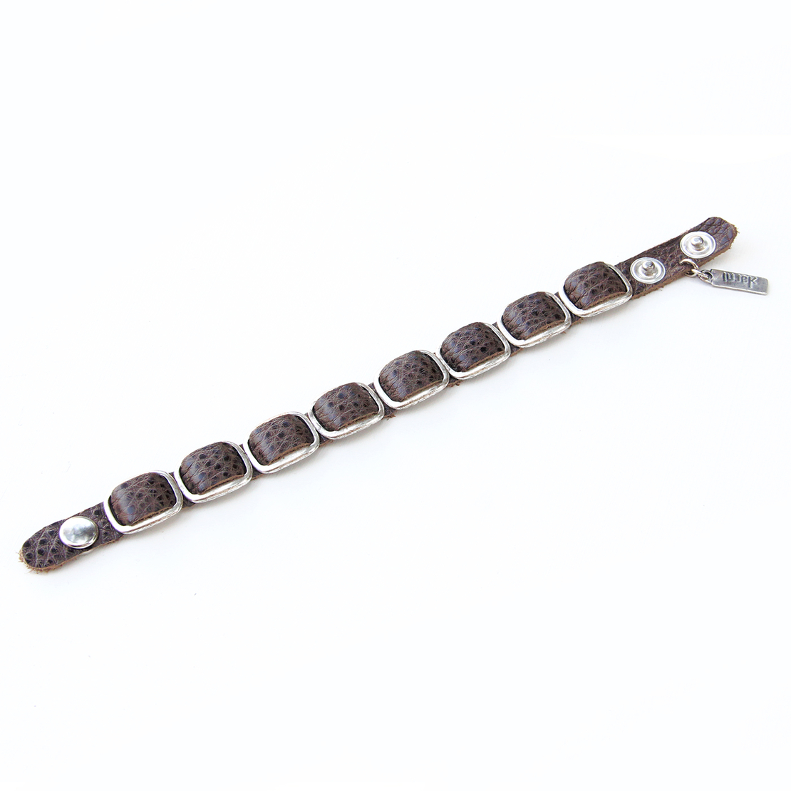 צמיד ענת - חום כהה, כסף