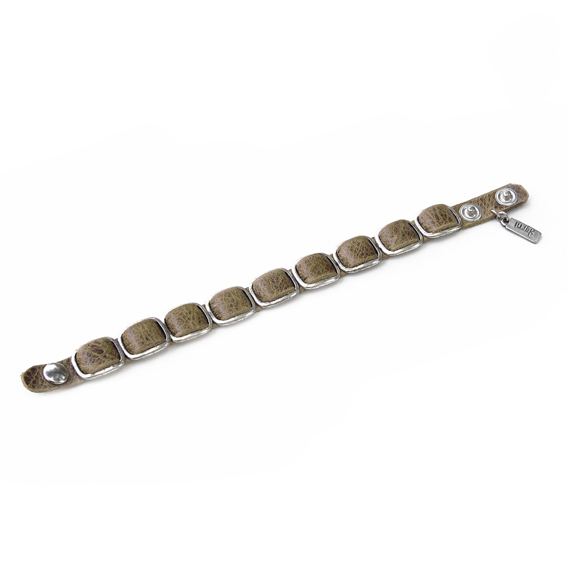 צמיד ענת - חאקי משופשף, כסף