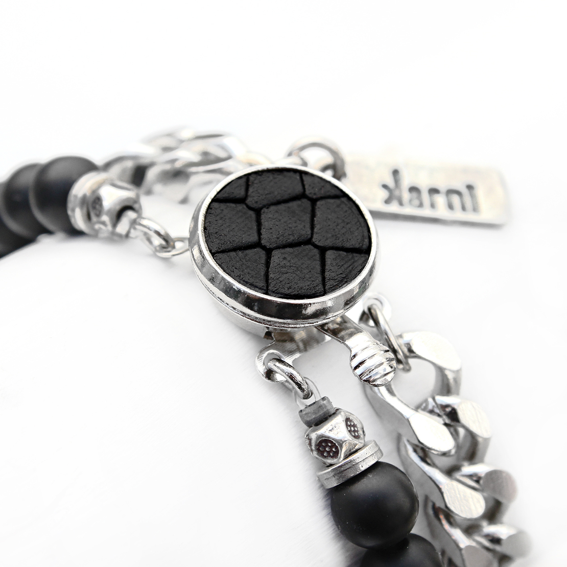 צמיד ארבל - שחור, כסף 