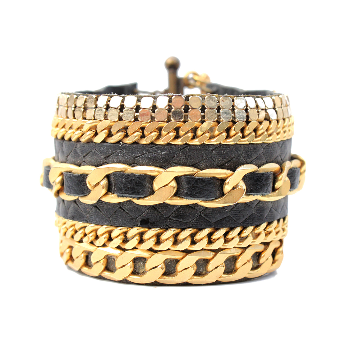 צמיד מארי - שחור, זהב 