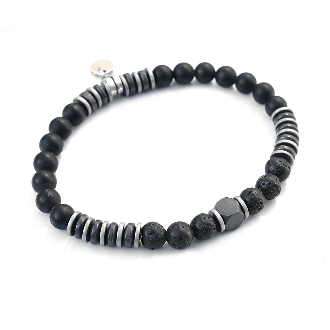 צמיד פרדי גברים - שחור, כסף 