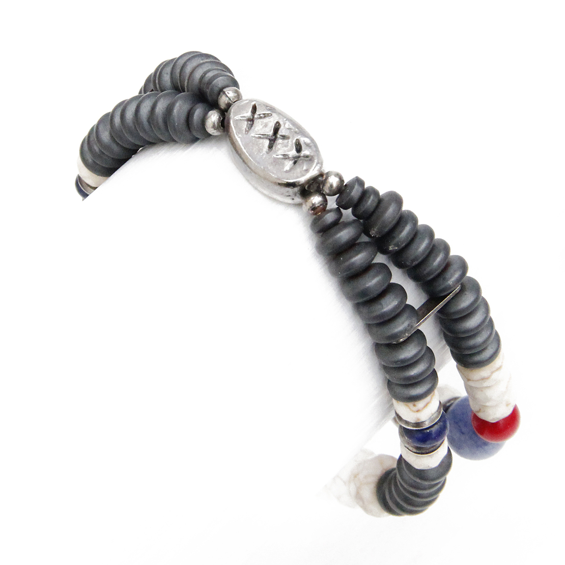 צמיד צ'ירוקי - אדום, לבן, כחול, כסף