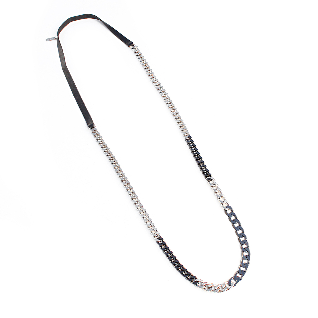 שרשרת גורמט ארוכה - שחור, כסף