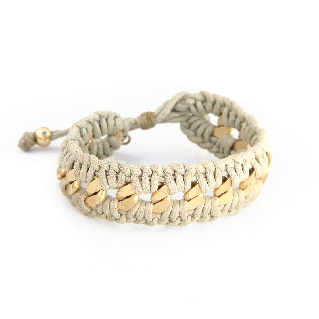 צמיד קרושה עבה - בז', זהב