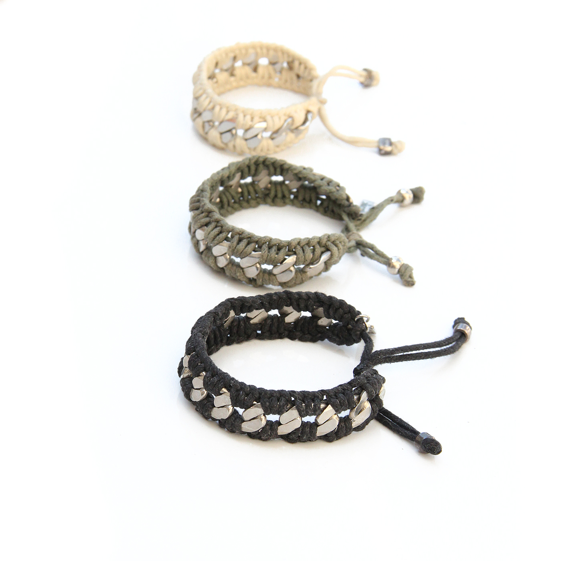 צמיד קרושה עבה - שמנת כסוף