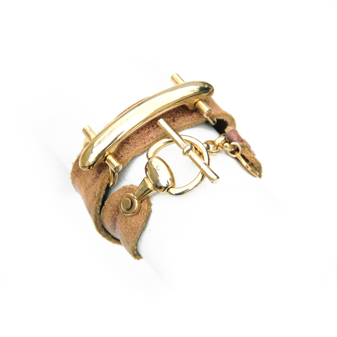 קומבינציית צמידים - פאוור גירל (חום זהוב)