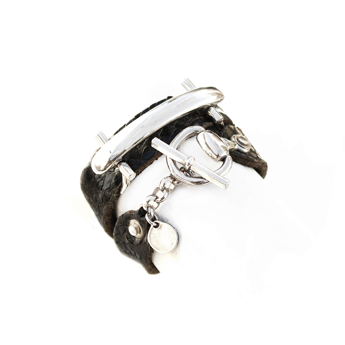 צמיד מליסה - שחור, כסף