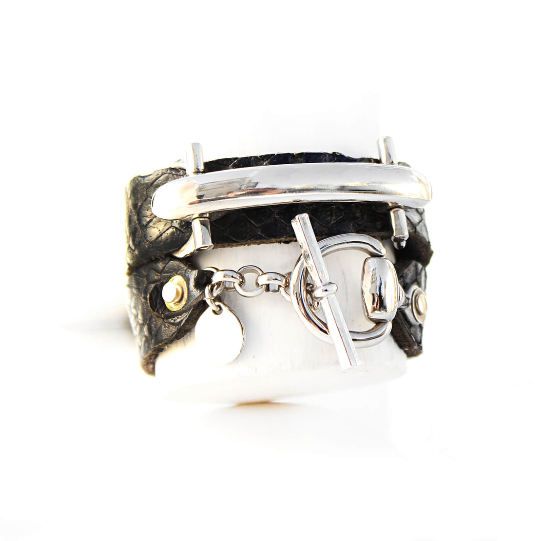 צמיד מליסה - שחור, כסף