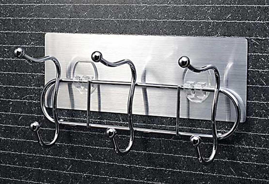 מחזיק מגבות, תיקים ומעילים ללא קידוח עם 