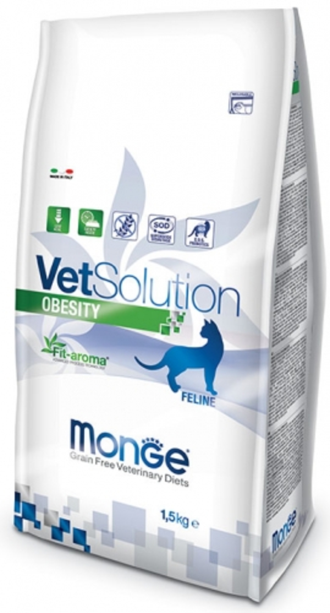 MONGE VetSolution מונג' וט סולושן אוביסיטי מזון רפואי לחתולים 1.5 ק