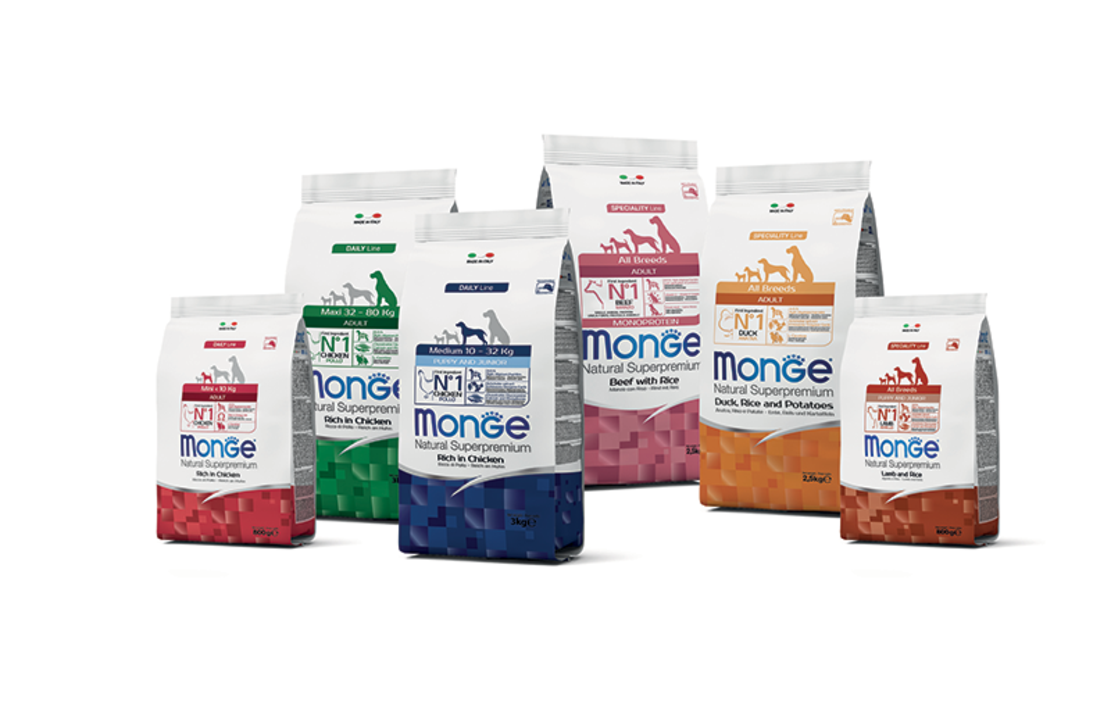 MONGE מונג' מזון יבש בשישה טעמים מתאים לבוגר - 7.5 ק