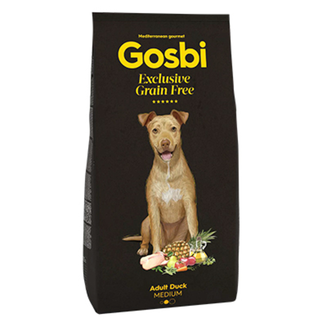 GOSBI גוסבי מזון יבש נטול דגנים לכלבים בוגרים מדיום ברווז 12 ק