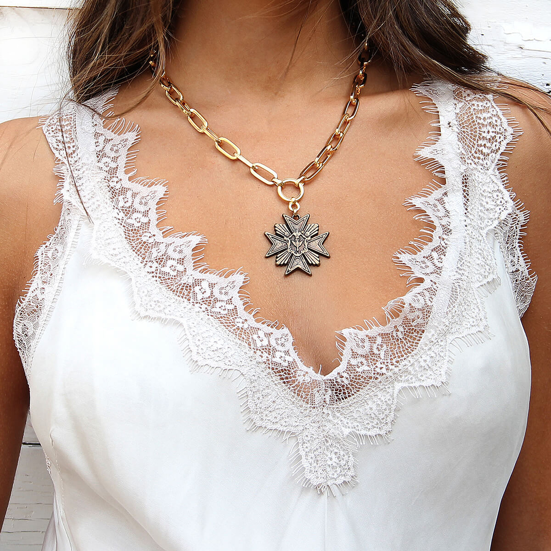 שרשרת הארלם מדליון - זהובה 