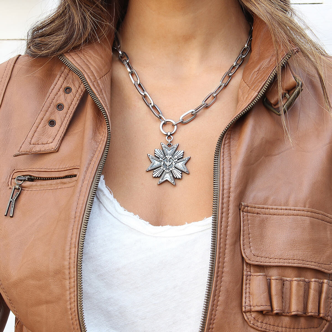 שרשרת הארלם מדליון כסופה