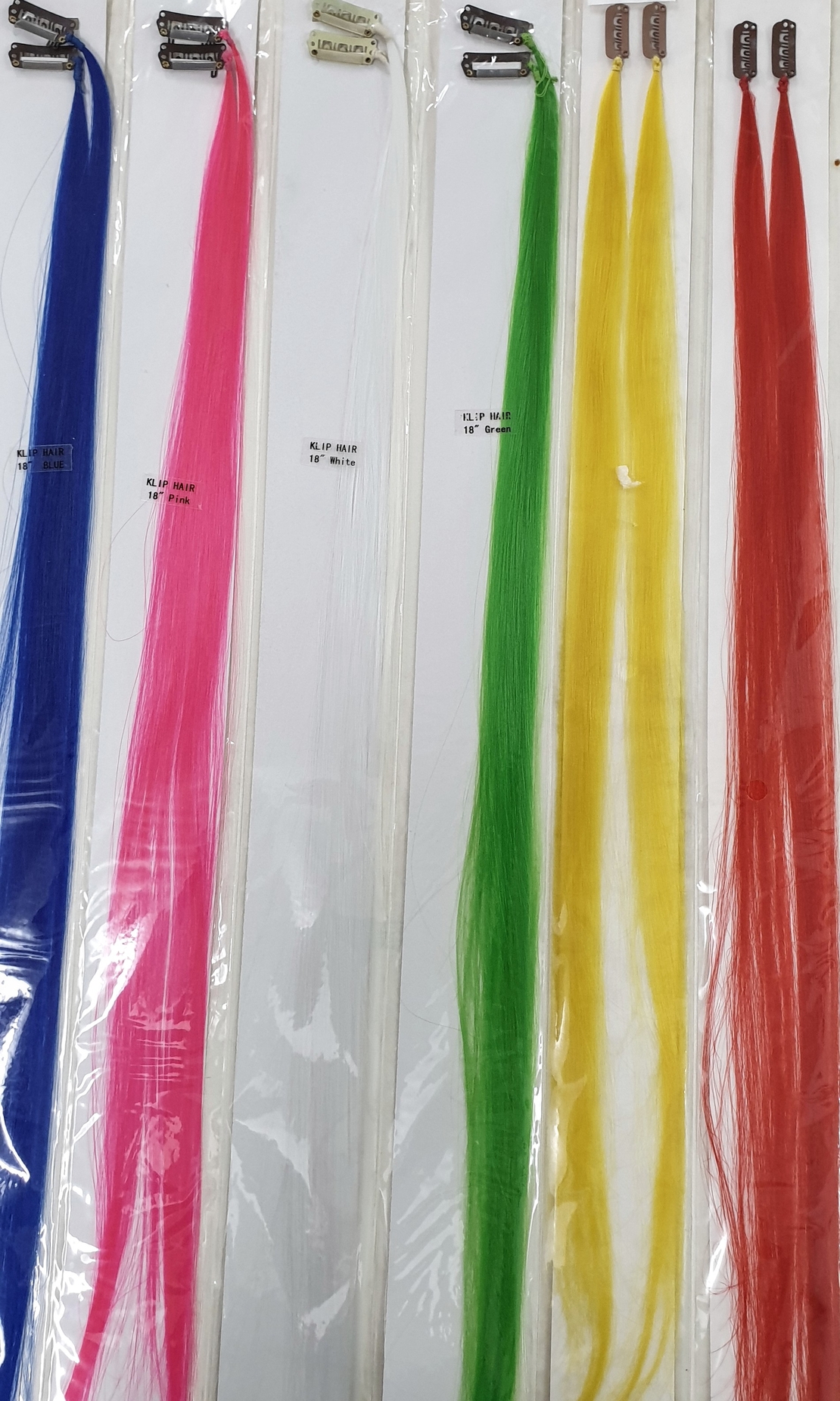  Colorful synthetic hair stripes