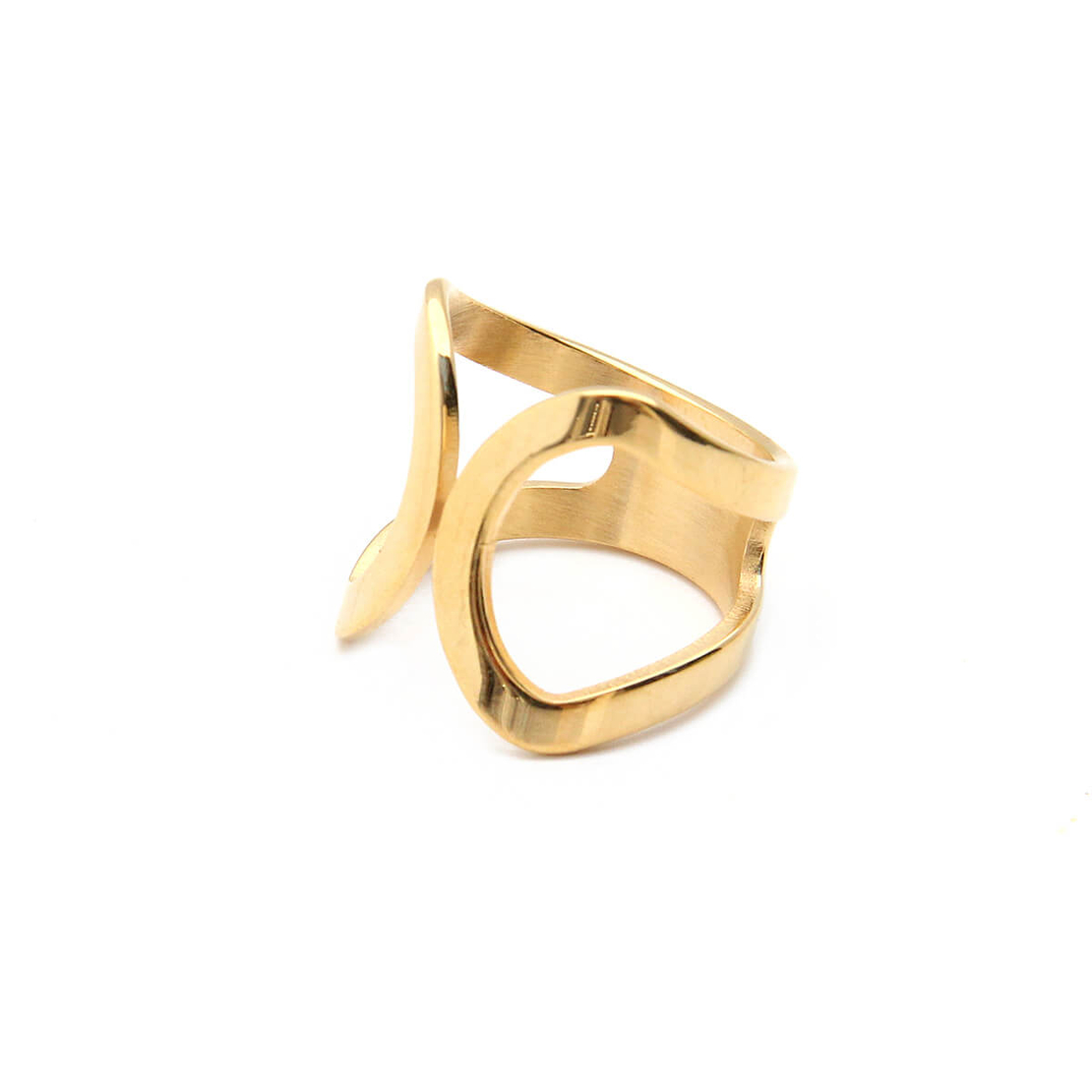 טבעת פרסות פתוחה - זהובה