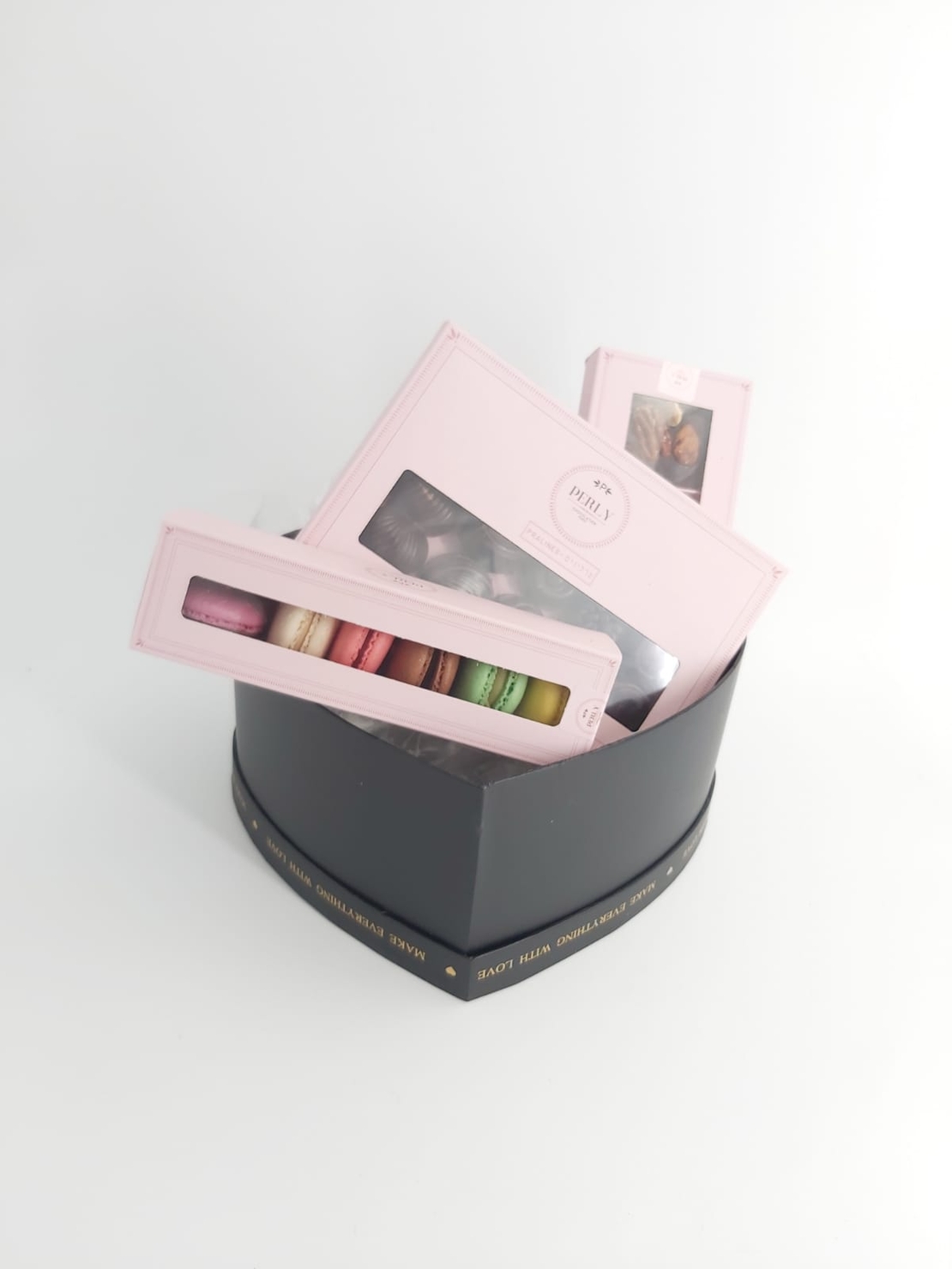 French chocolate box with macaroons