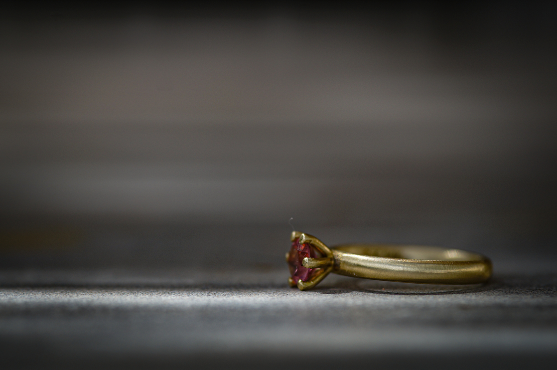 טבעת   פרח אבן טורמלין