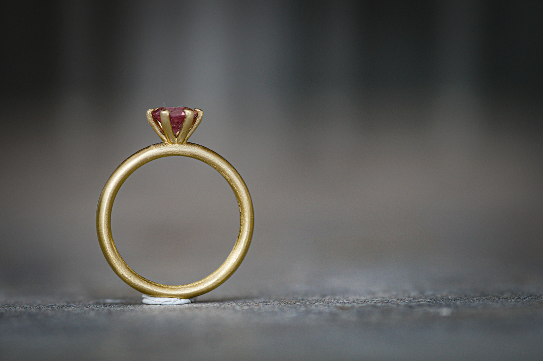 טבעת   פרח אבן טורמלין