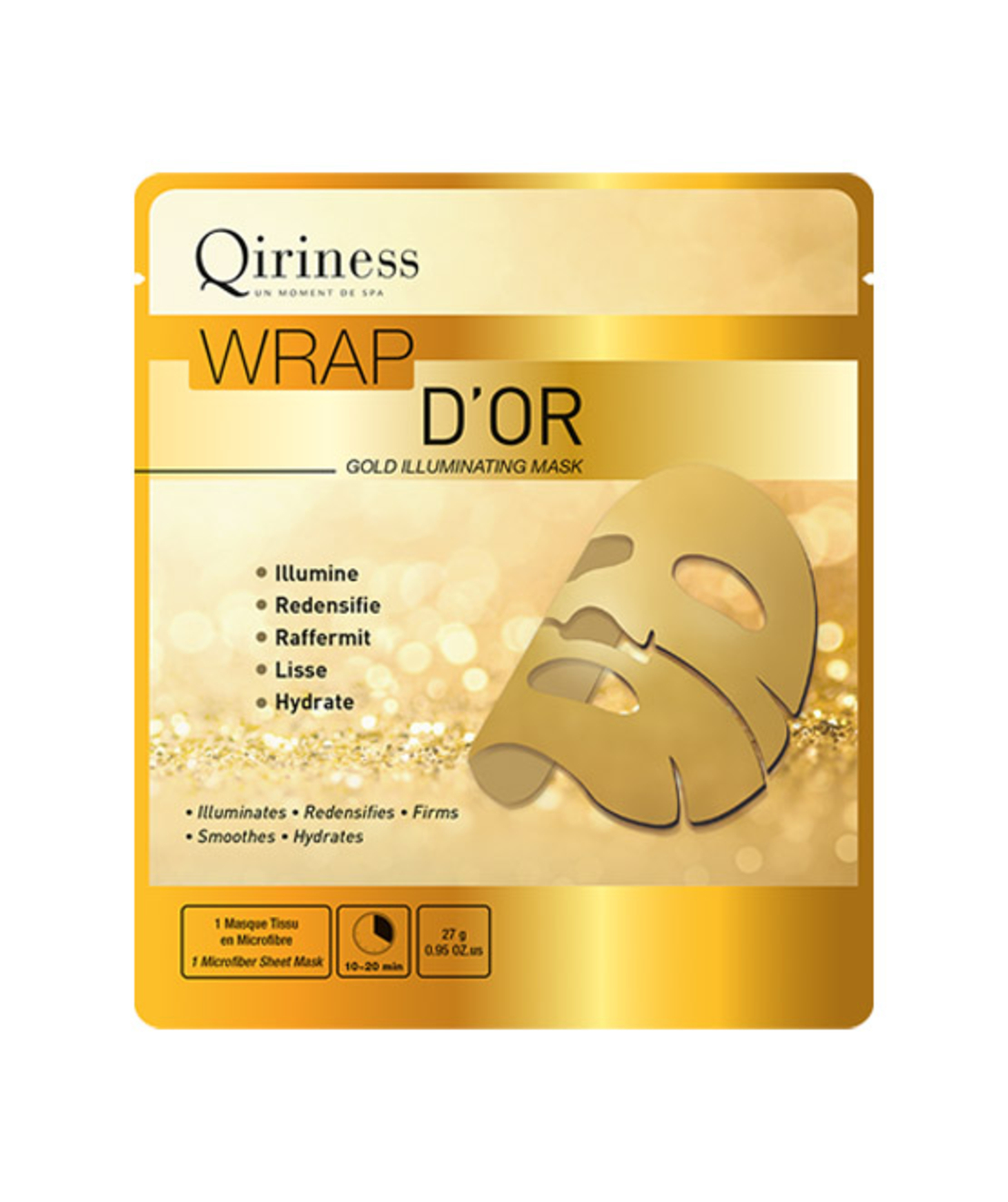 קירינס מסכת בד זהב לפנים 27 גרם