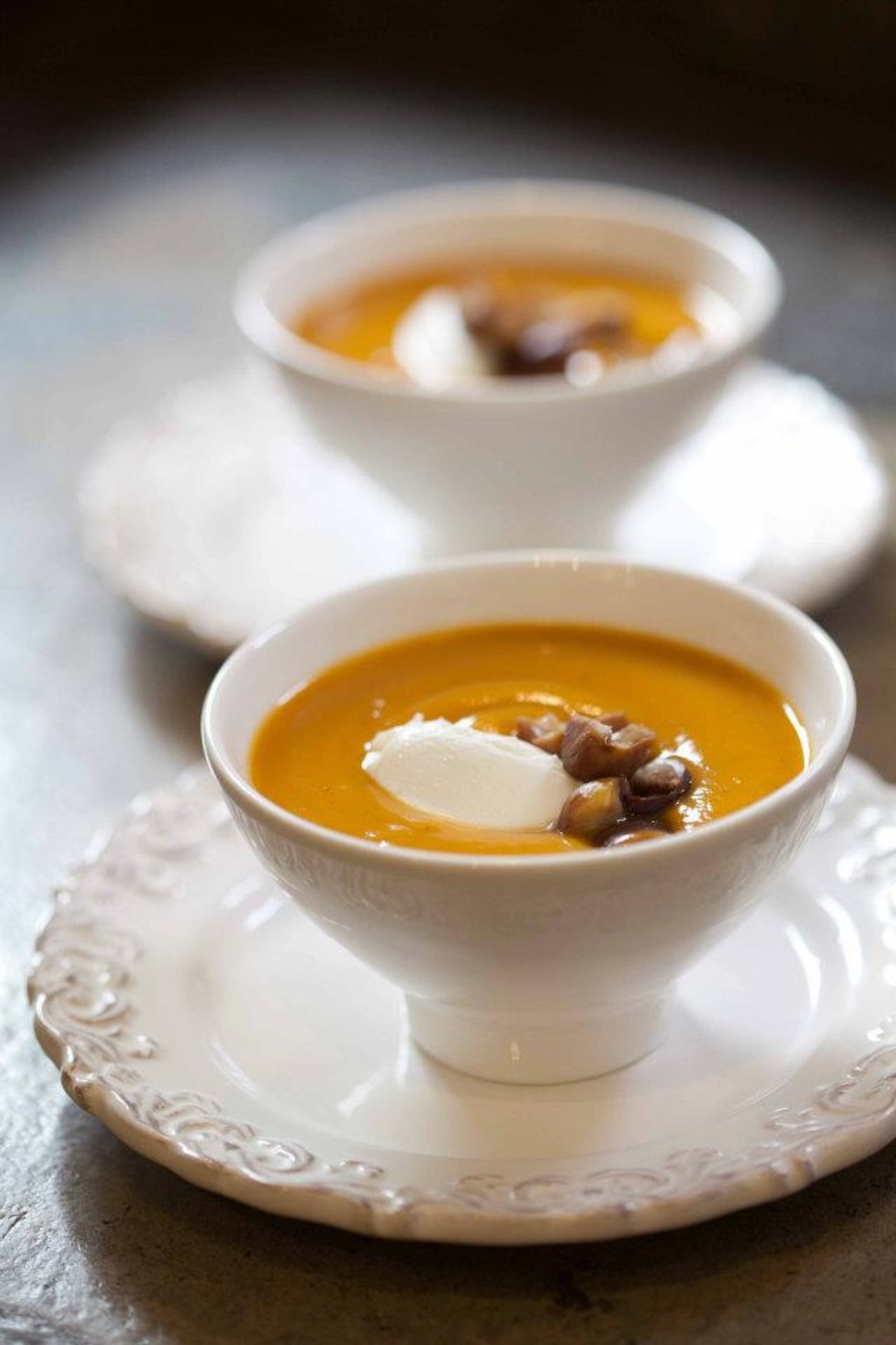 מרק קרם דלעת וערמונים