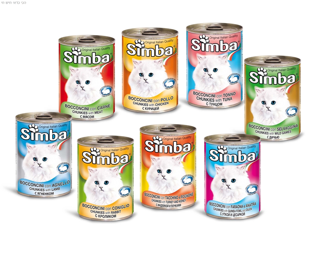 שימורים לחתול Simba – מגש 24 יח' - 4 טעמים