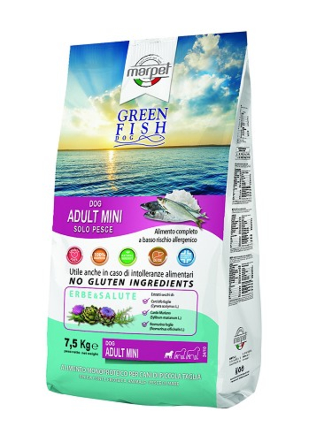 אקוליבריה גרין פיש היפואלרגני לגזע קטן 1.5 ק