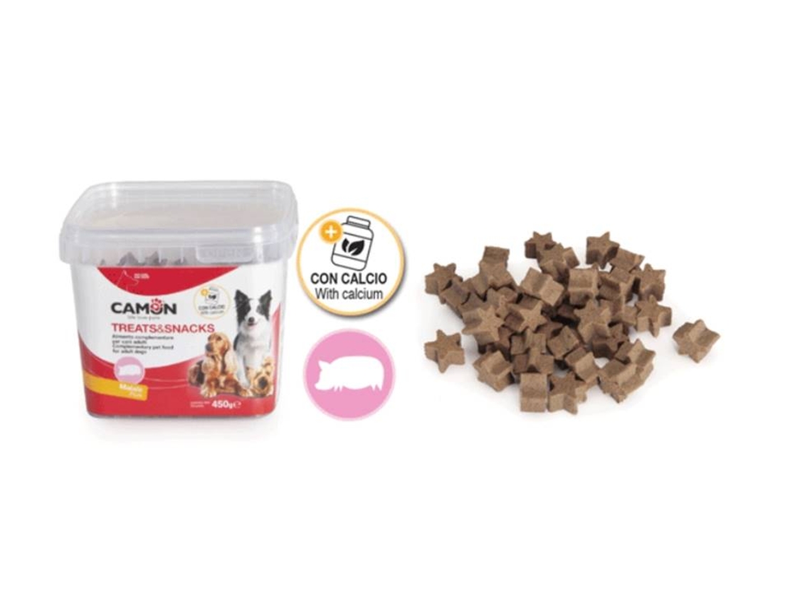 חטיפי אילוף באריזת חיסכון בטעם חזיר בתוספת קלציום 450 גר'