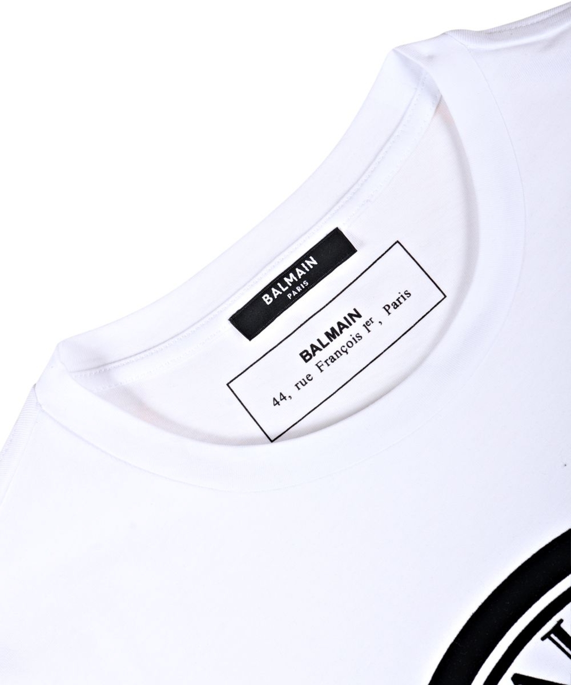  BALMAIN -  T-shirt With Balmain Medallion Print