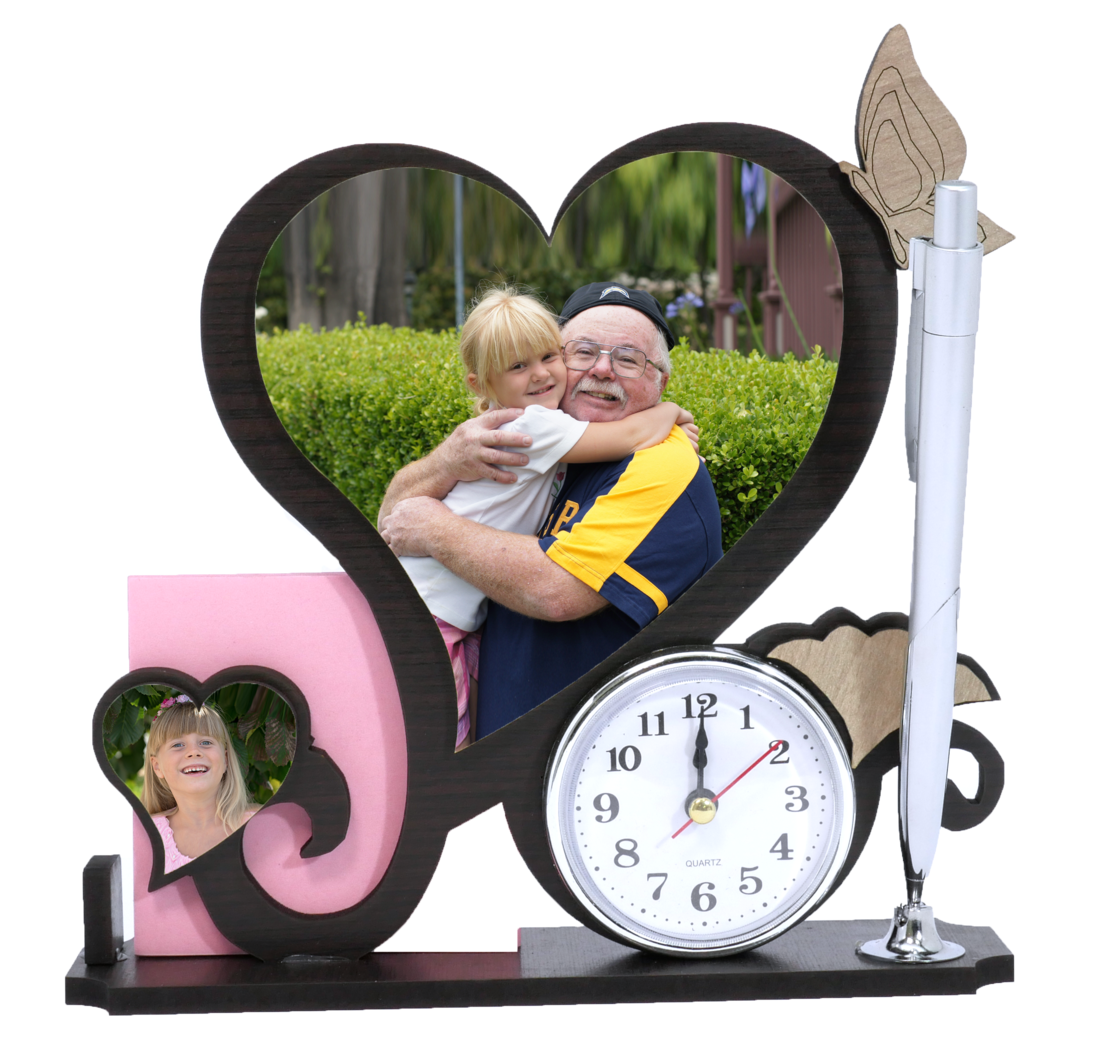 מעמד שולחני עם עט ושעון