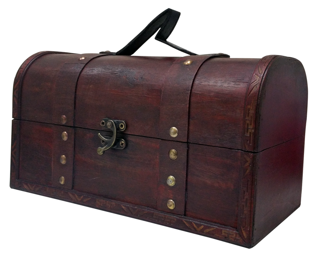 תיבת אוצר מעץ חום