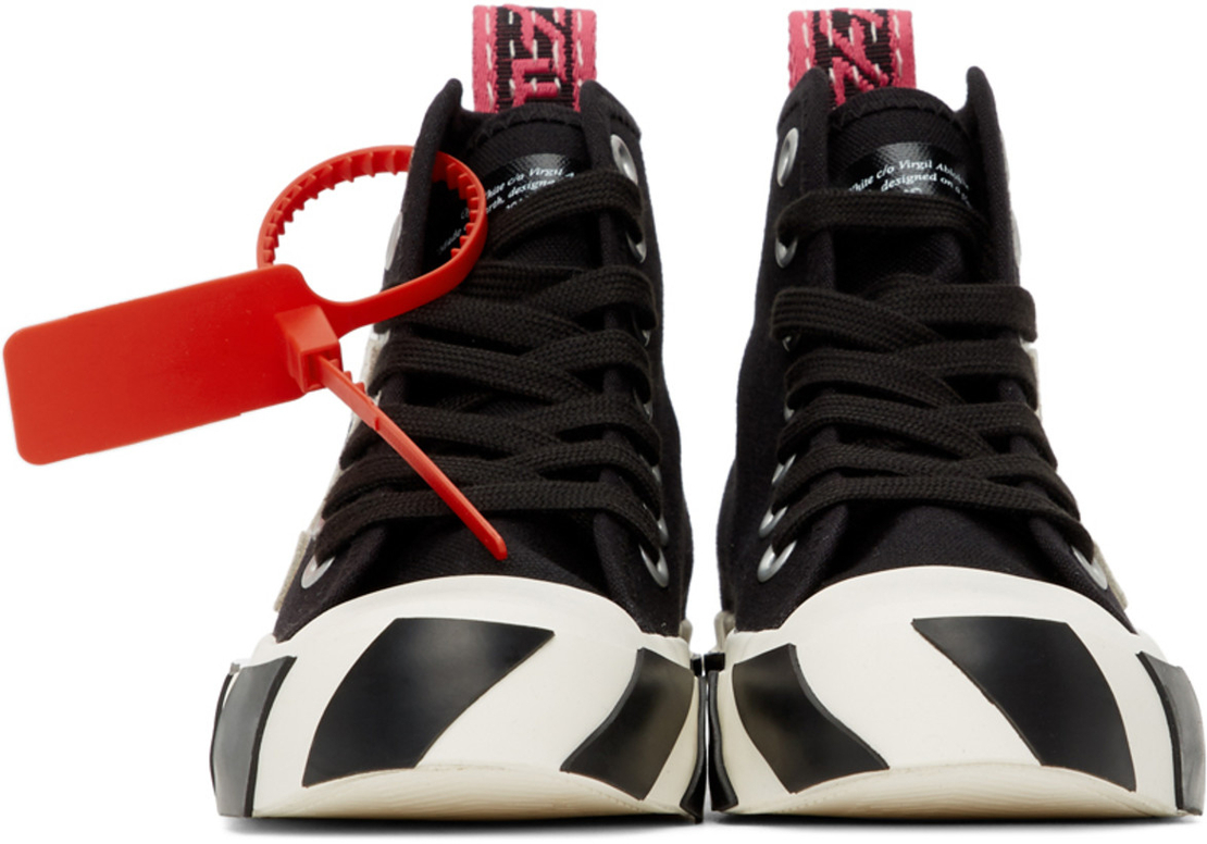 OFF WHITE -BLACK MID TOP SNEAKERS
